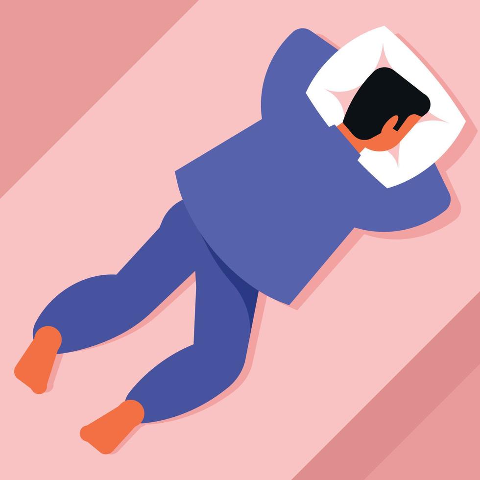 un hombre es dormido vector