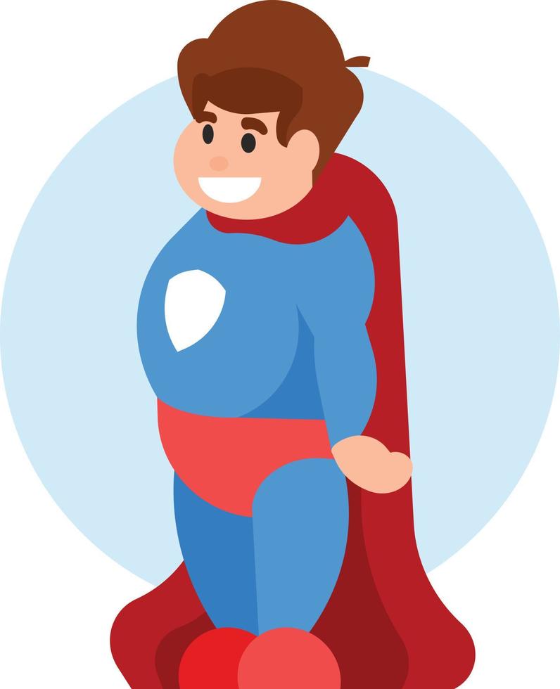 Boy Dressed Up In Superhero Costume vector