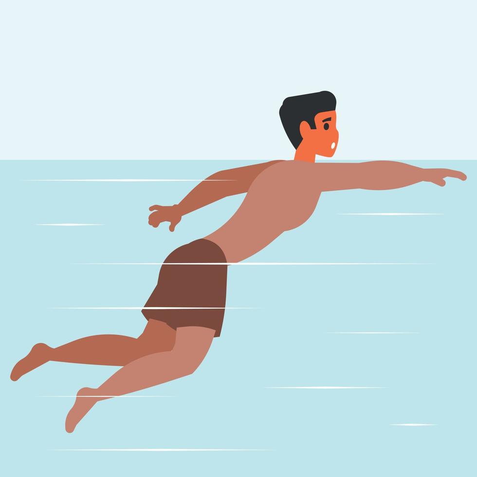 Vector Image Of A Swimmer In The Water