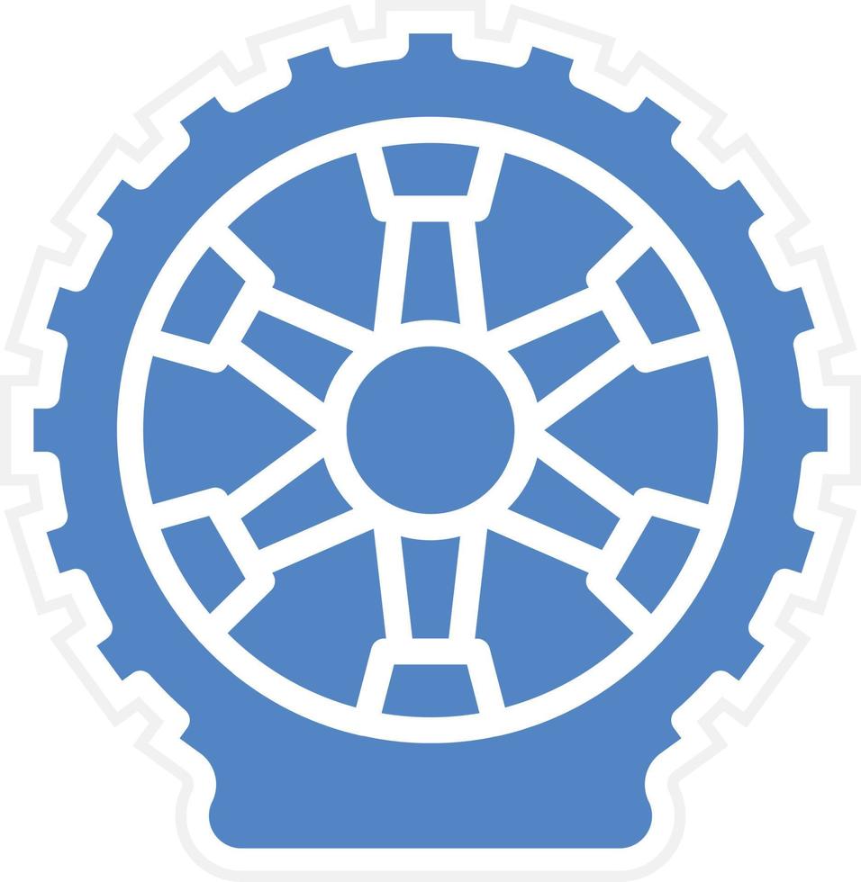 Flat Tire Vector Icon Design