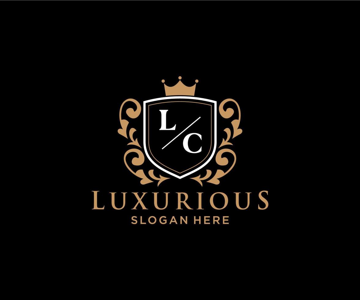 Initial LC Letter Royal Luxury Logo template in vector art for Restaurant, Royalty, Boutique, Cafe, Hotel, Heraldic, Jewelry, Fashion and other vector illustration.