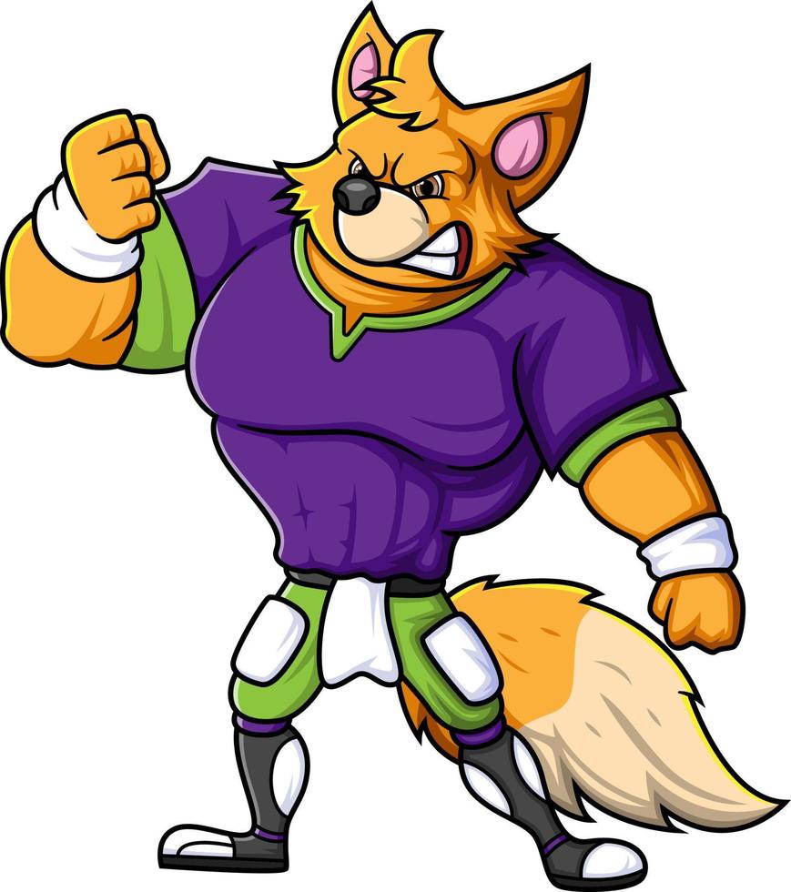 the fox mascot of American football complete with player clothe vector