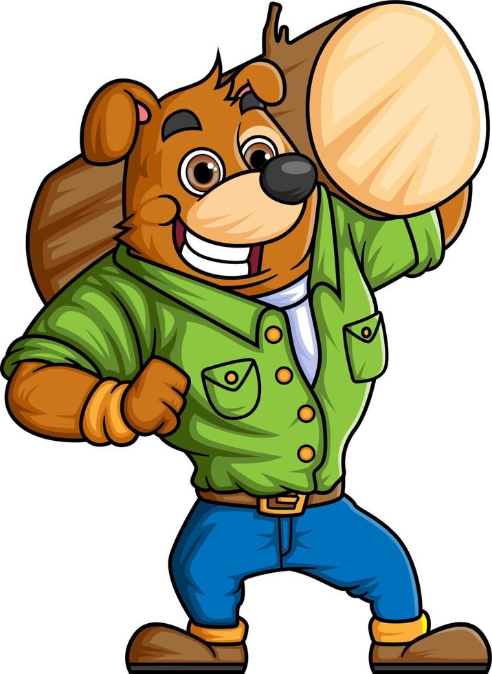 characters of a strong dog professionals the carpenter was lifting a piece of wood vector