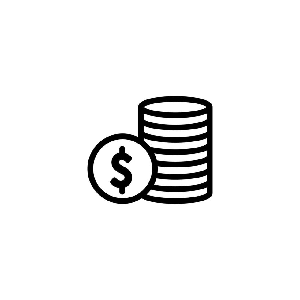 moneda línea icono logo Finanzas línea icono vector