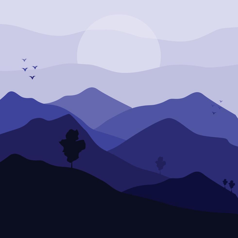 Night moon illustration vector