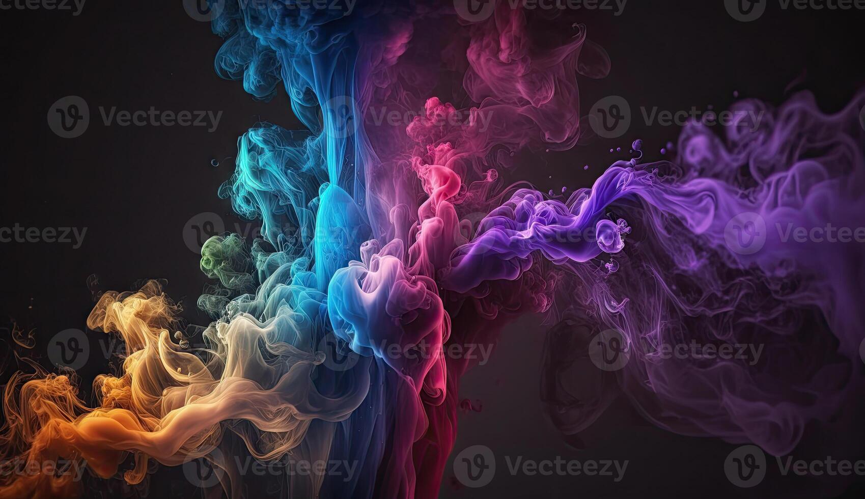 Premium Photo  Color in water. art background. fluorescent glowing steam  texture. bright ultraviolet blue purple glitter smoke cloud blend on dark.