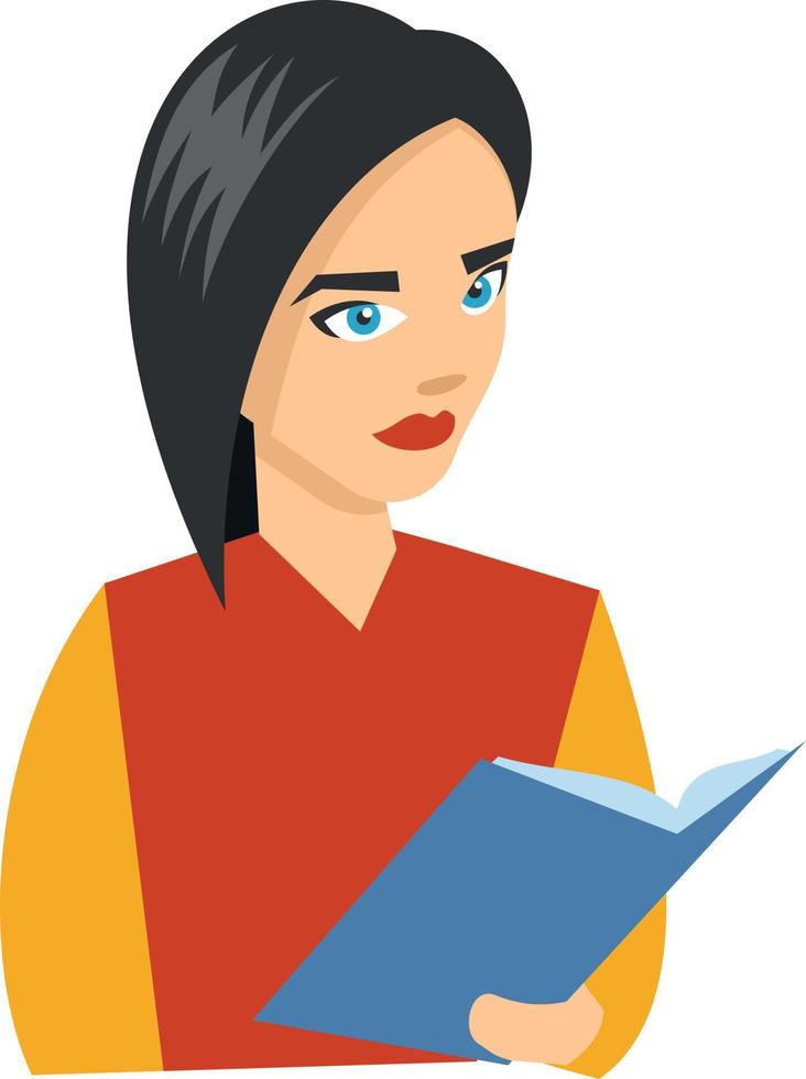 Illustration Of A Woman Reading A Book vector