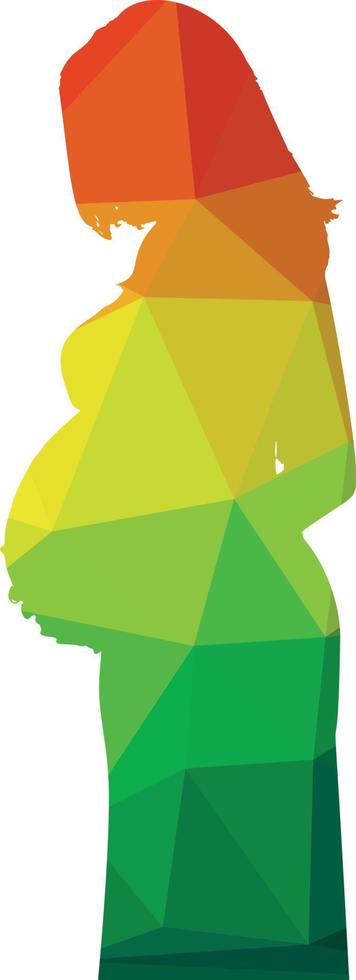 Colored Silhouette Of A Pregnant Woman, Image vector