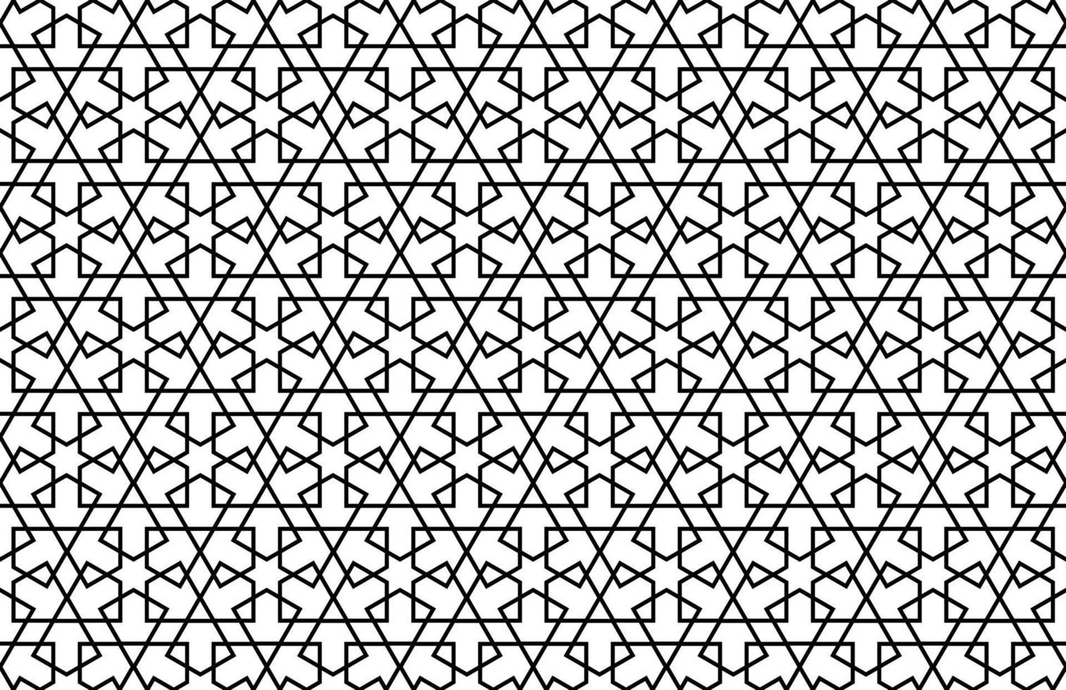 Seamless geometric pattern background, black line on transparent background. Islamic pattern. vector