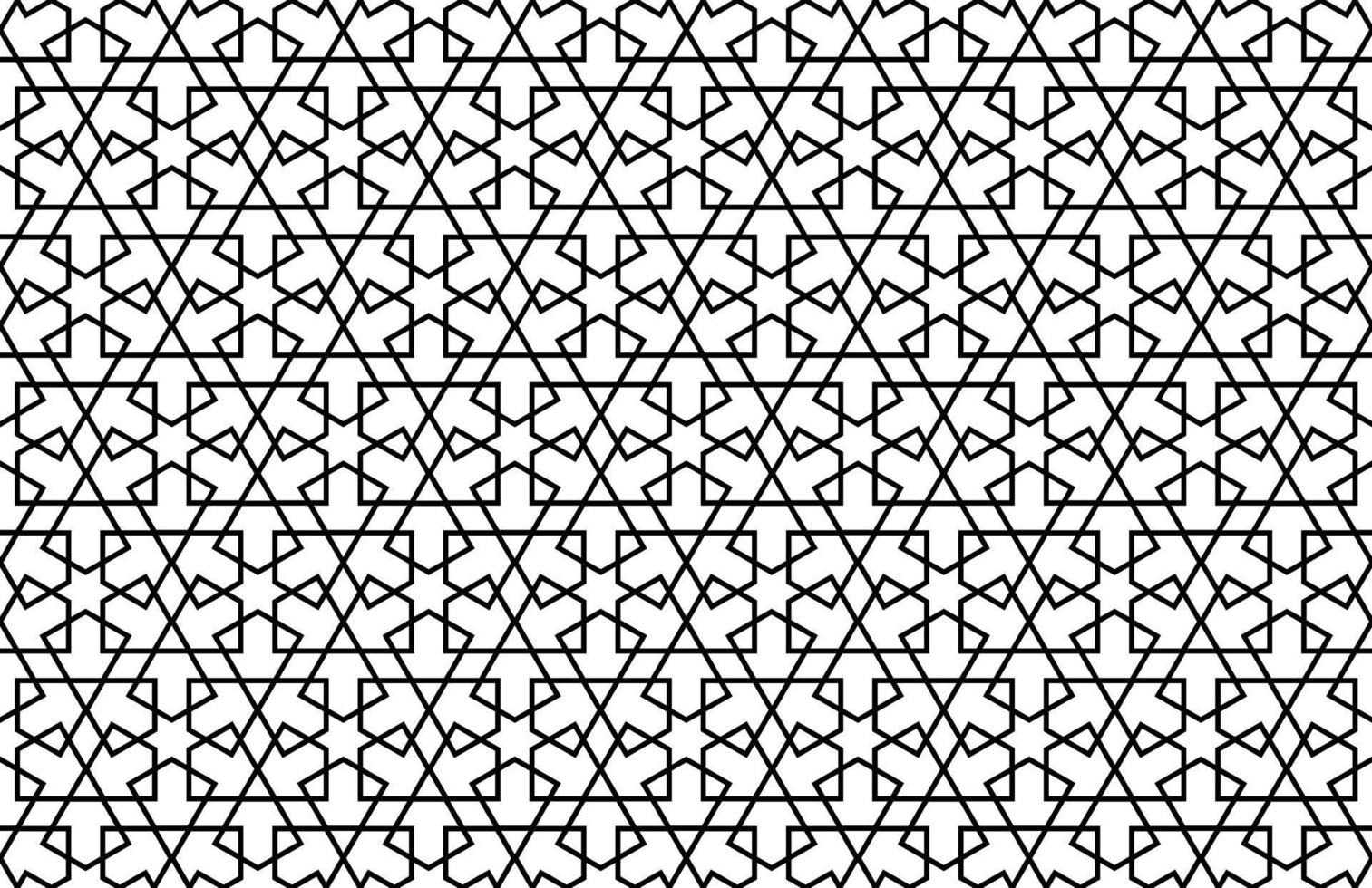 Seamless geometric pattern background, black line on transparent background. Islamic pattern. vector