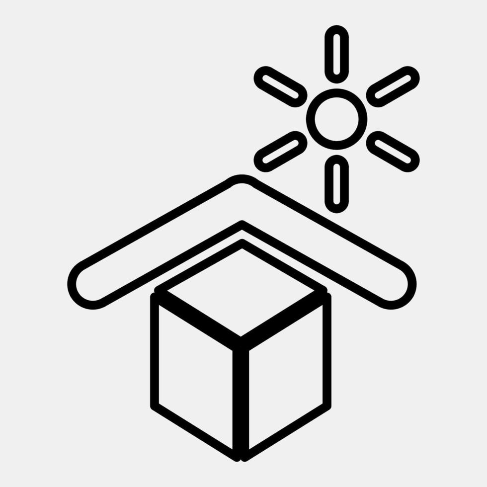 Icon protect from heat. Packaging symbol elements. Icons in line style. Good for prints, posters, logo, product packaging, sign, expedition, etc. vector