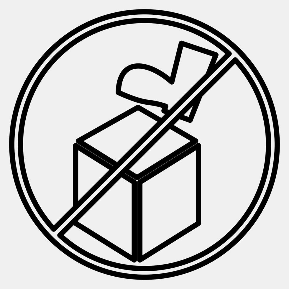 Icon do not step. Packaging symbol elements. Icons in line style. Good for prints, posters, logo, product packaging, sign, expedition, etc. vector