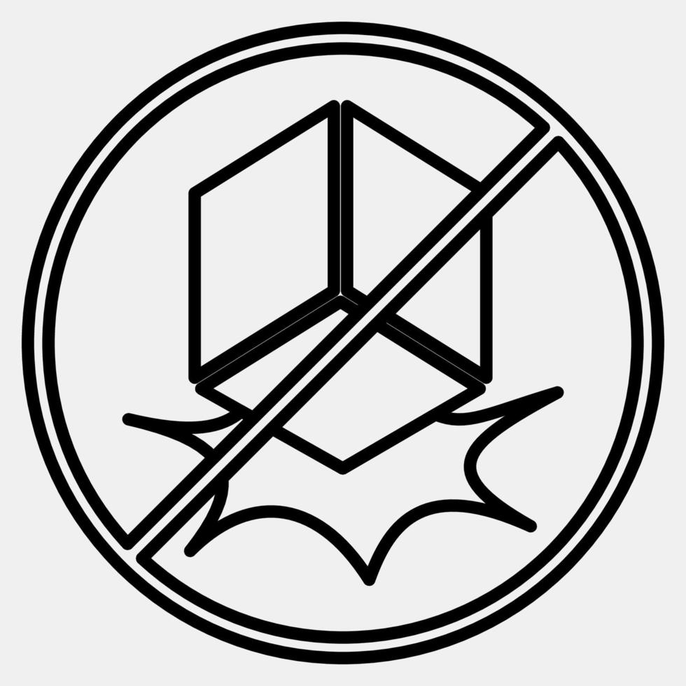 Icon do not drop. Packaging symbol elements. Icons in line style. Good for prints, posters, logo, product packaging, sign, expedition, etc. vector