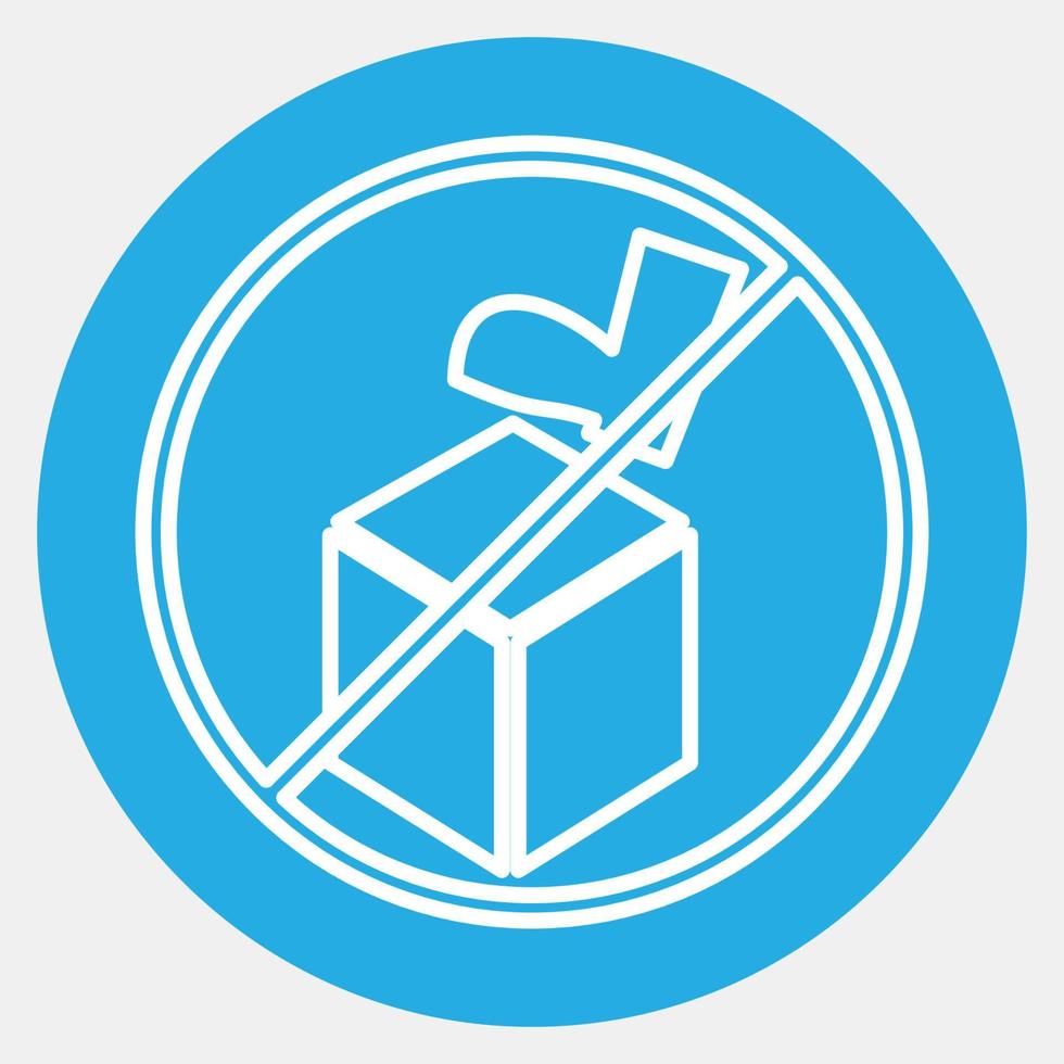 Icon do not step. Packaging symbol elements. Icons in blue round style. Good for prints, posters, logo, product packaging, sign, expedition, etc. vector