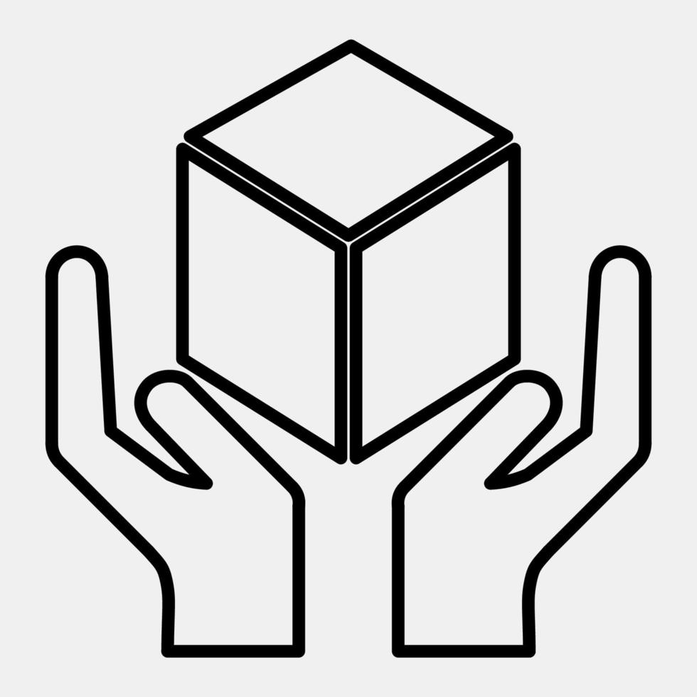 Icon handle with care. Packaging symbol elements. Icons in line style. Good for prints, posters, logo, product packaging, sign, expedition, etc. vector