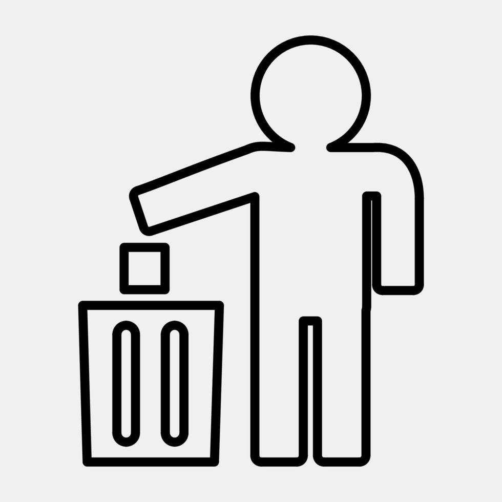 Icon do not litter. Packaging symbol elements. Icons in line style. Good for prints, posters, logo, product packaging, sign, expedition, etc. vector