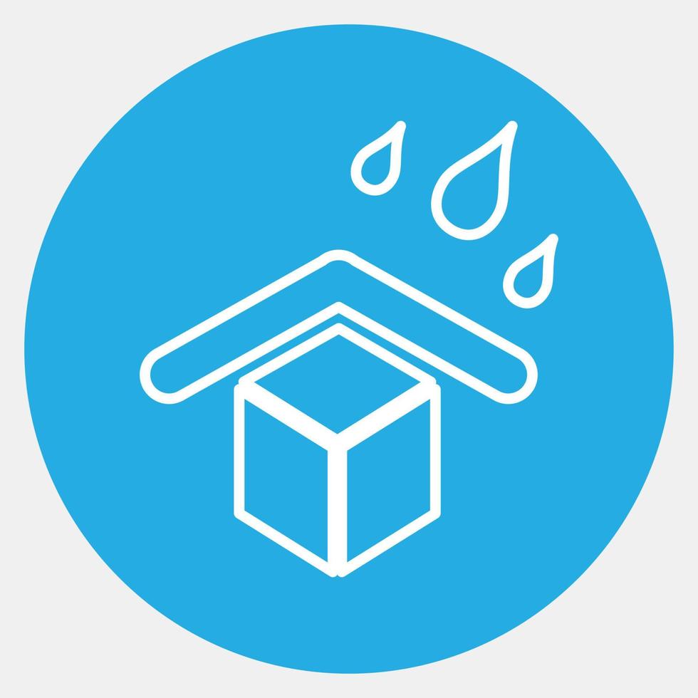 Icon protect from water. Packaging symbol elements. Icons in blue round style. Good for prints, posters, logo, product packaging, sign, expedition, etc. vector