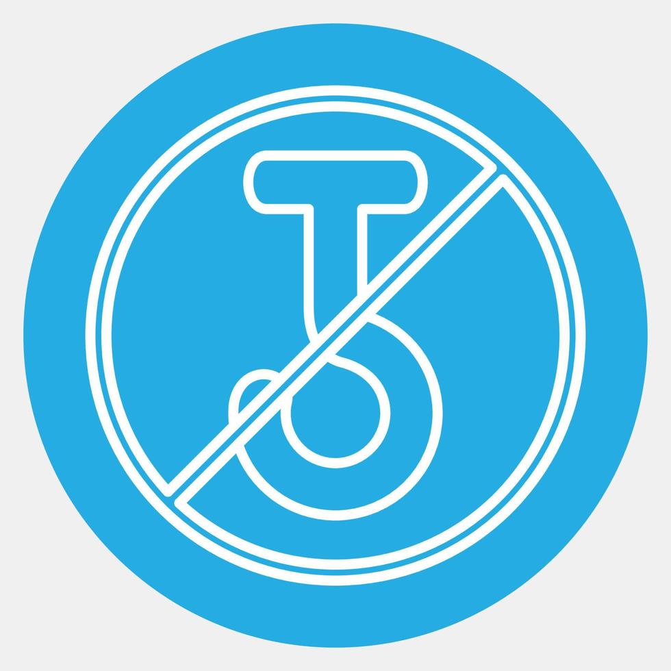 Icon do not use hand hoocks. Packaging symbol elements. Icons in blue round style. Good for prints, posters, logo, product packaging, sign, expedition, etc. vector