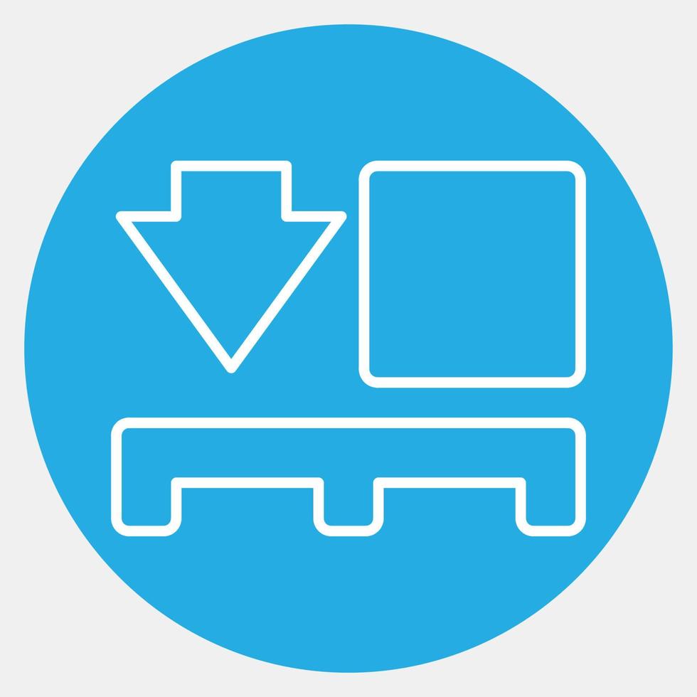 Icon use pallet. Packaging symbol elements. Icons in blue round style. Good for prints, posters, logo, product packaging, sign, expedition, etc. vector