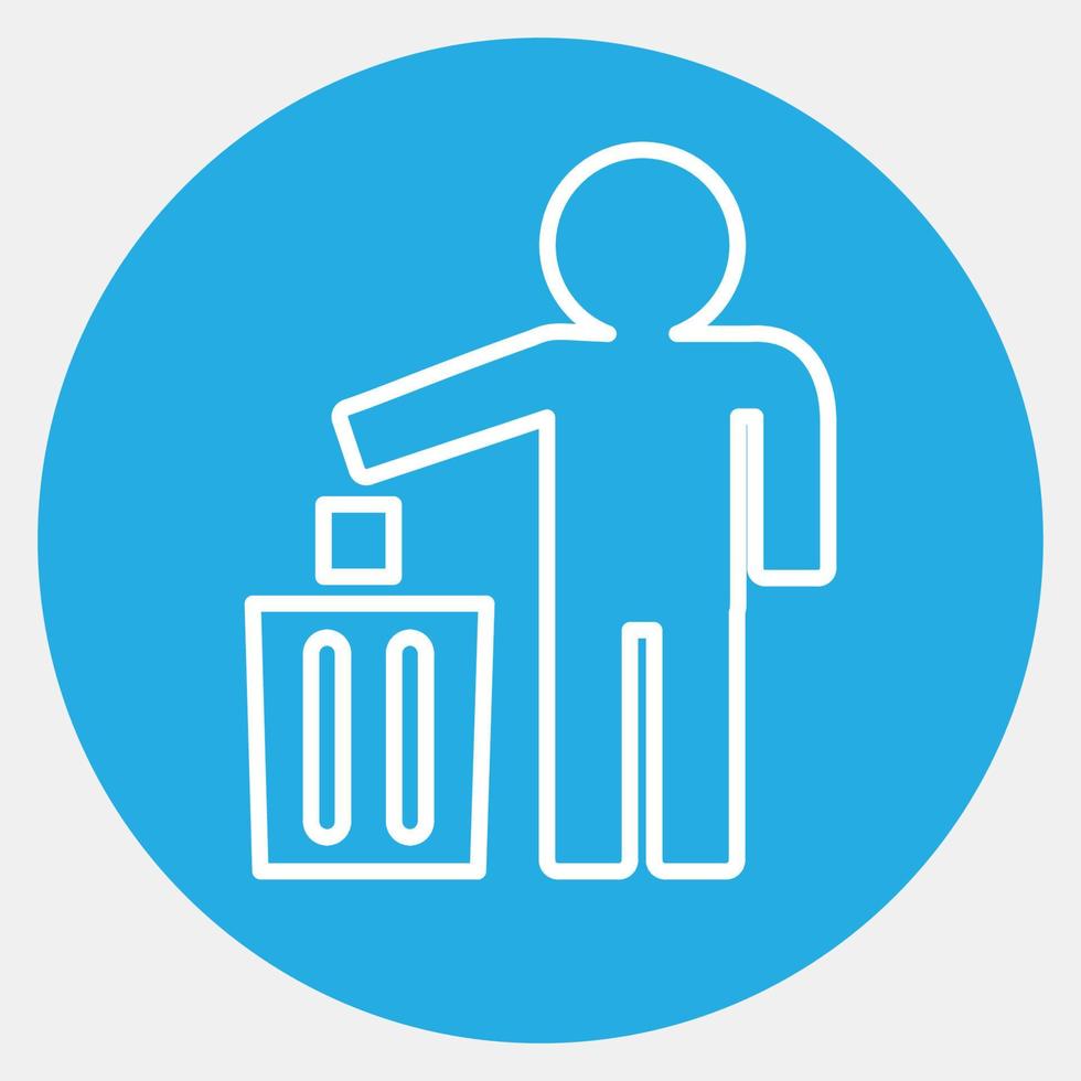 Icon do not litter. Packaging symbol elements. Icons in blue round style. Good for prints, posters, logo, product packaging, sign, expedition, etc. vector