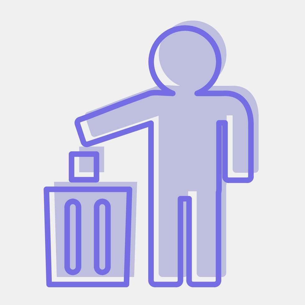 Icon do not litter. Packaging symbol elements. Icons in two tone style. Good for prints, posters, logo, product packaging, sign, expedition, etc. vector