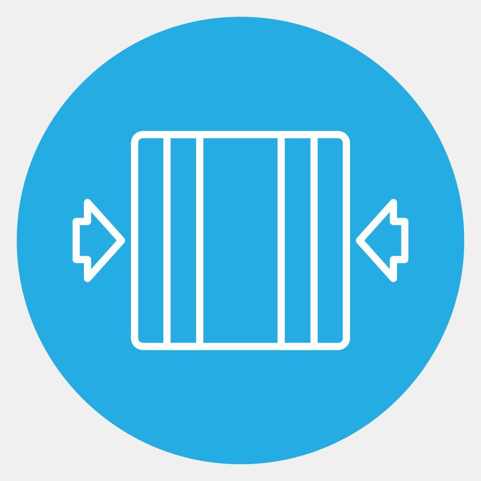 Icon clamp here. Packaging symbol elements. Icons in blue round style. Good for prints, posters, logo, product packaging, sign, expedition, etc. vector