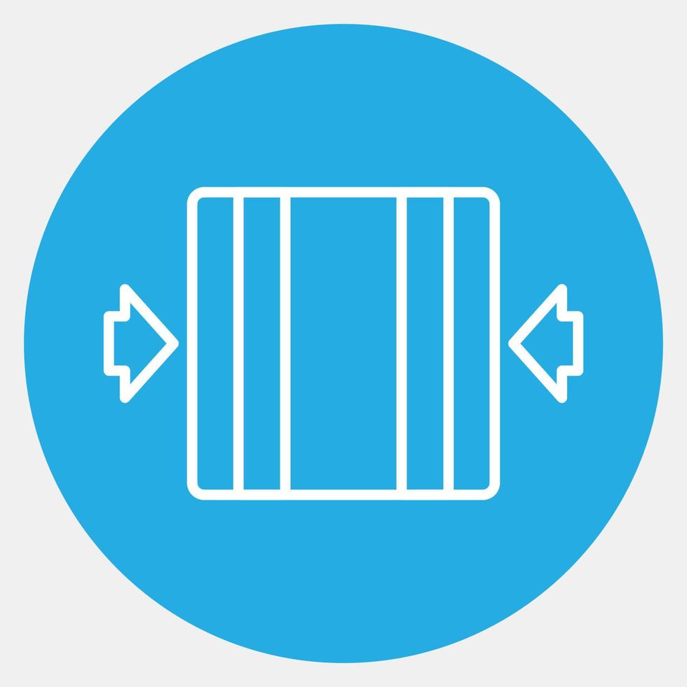 Icon clamp here. Packaging symbol elements. Icons in blue round style. Good for prints, posters, logo, product packaging, sign, expedition, etc. vector