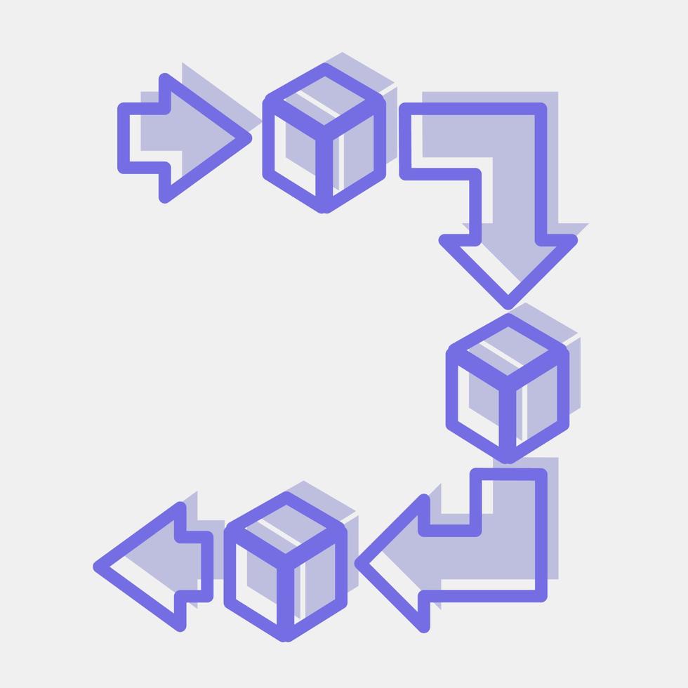 Icon use fifo system. Packaging symbol elements. Icons in two tone style. Good for prints, posters, logo, product packaging, sign, expedition, etc. vector