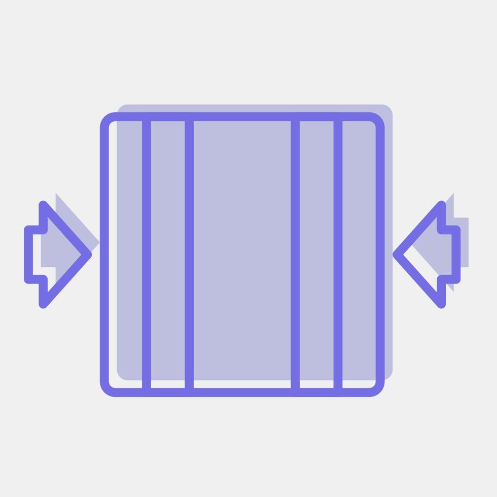 Icon clamp here. Packaging symbol elements. Icons in two tone style. Good for prints, posters, logo, product packaging, sign, expedition, etc. vector