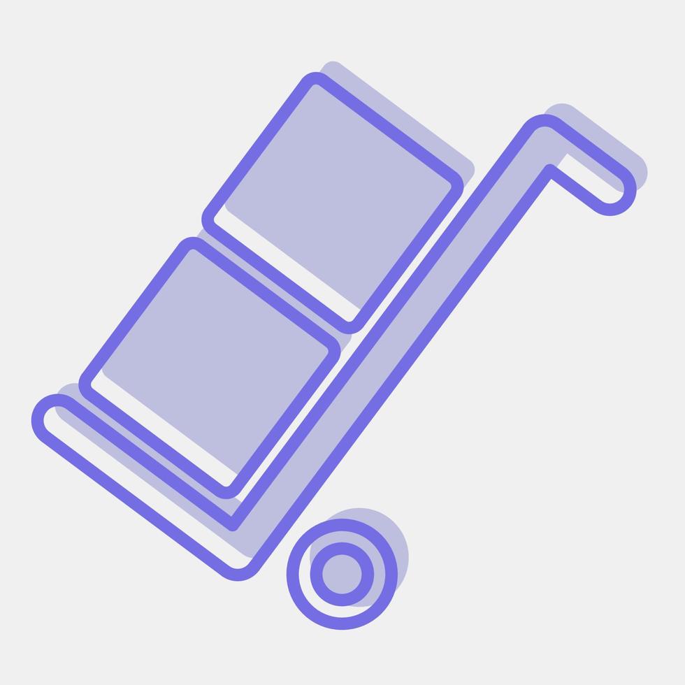 Icon use the trolley. Packaging symbol elements. Icons in two tone style. Good for prints, posters, logo, product packaging, sign, expedition, etc. vector