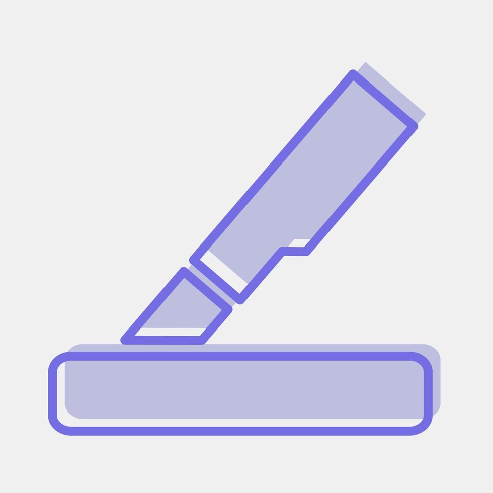 Icon use cutter. Packaging symbol elements. Icons in two tone style. Good for prints, posters, logo, product packaging, sign, expedition, etc. vector