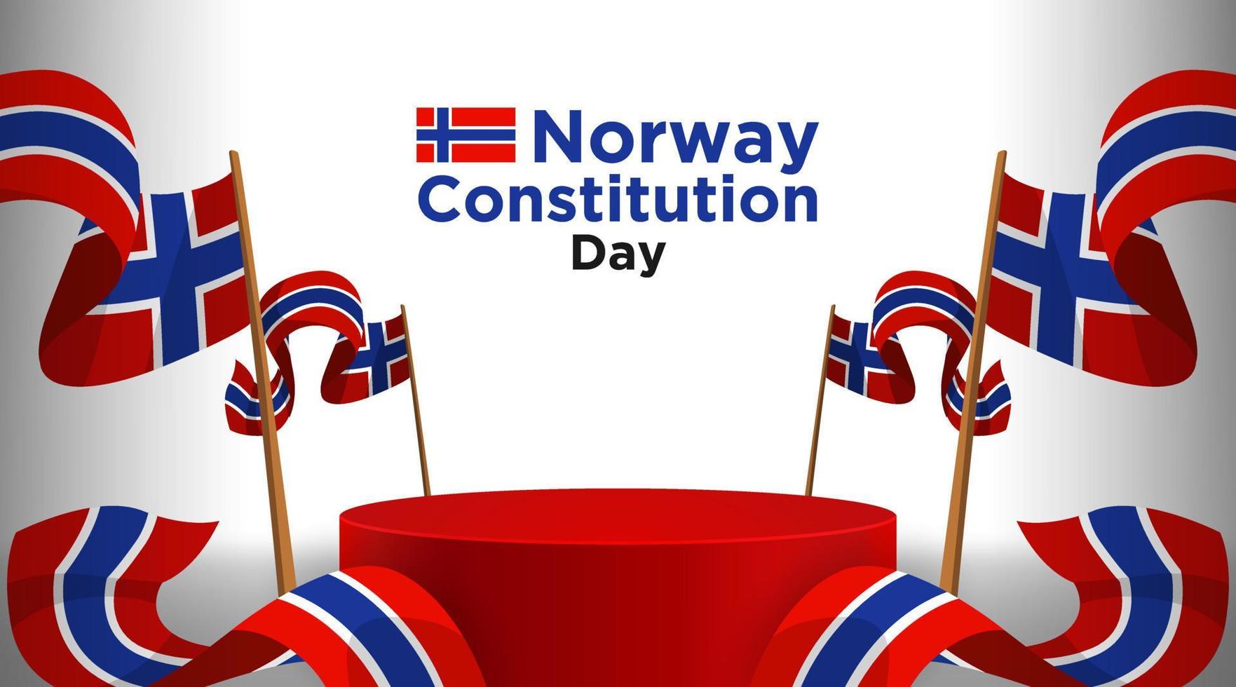 Norway national day banner design. Norwegian flag and constitution background. sales banner of Norway vector