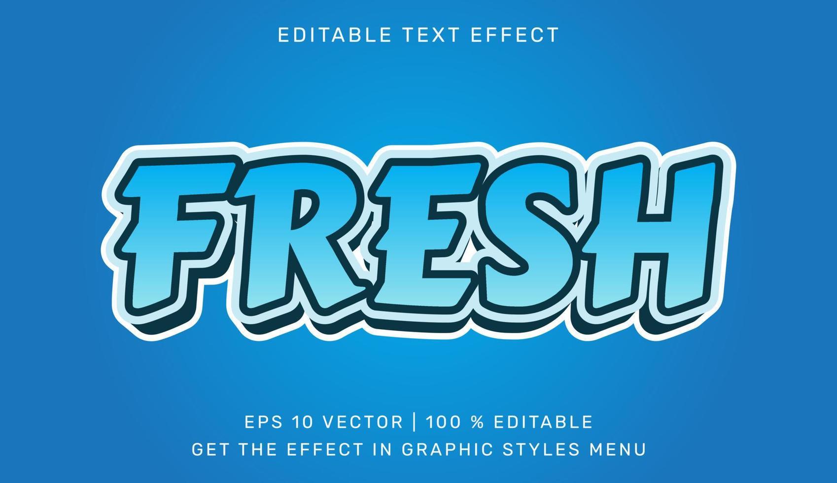 Fresh 3d editable text effect vector