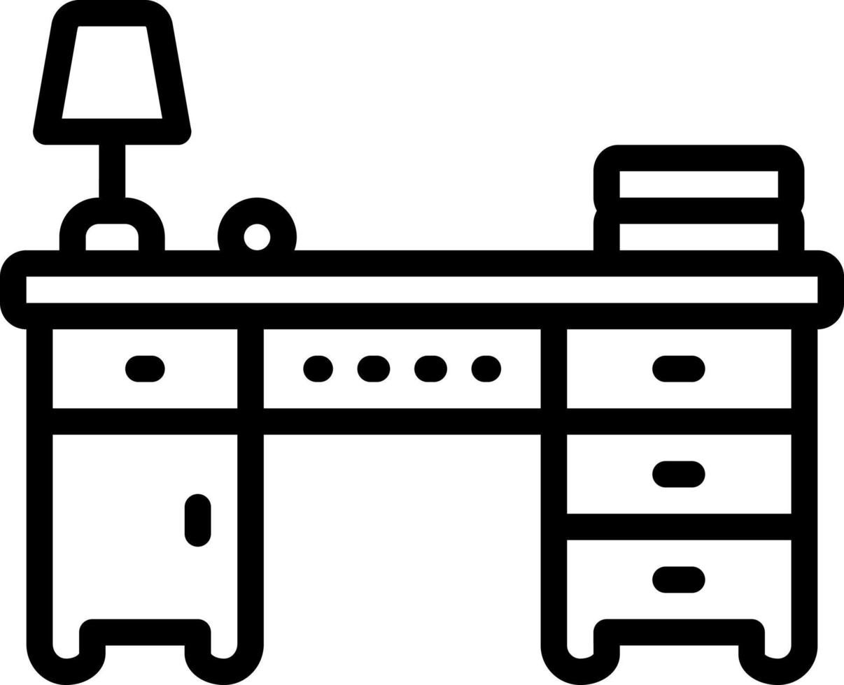 line icon desk vector