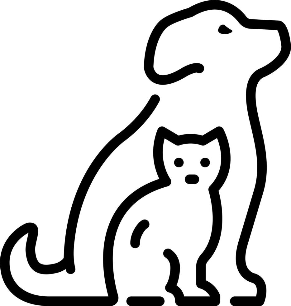 línea icono para mascotas vector