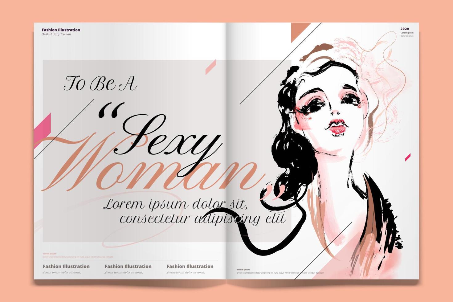 Fashion article illustration with cute woman wearing fascinator hat in paint stroke style vector