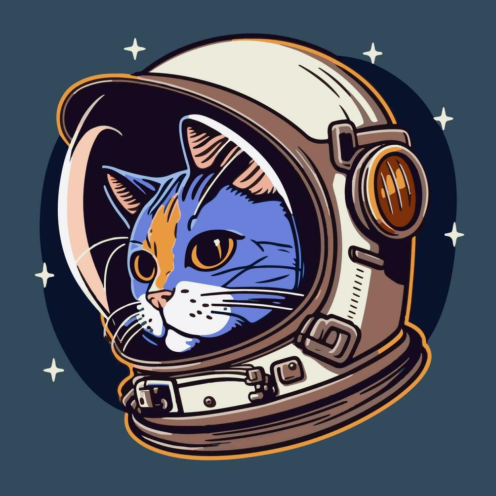 cute space cat vector illustration