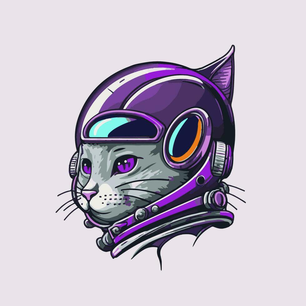 linda espacio gato vector ilustración