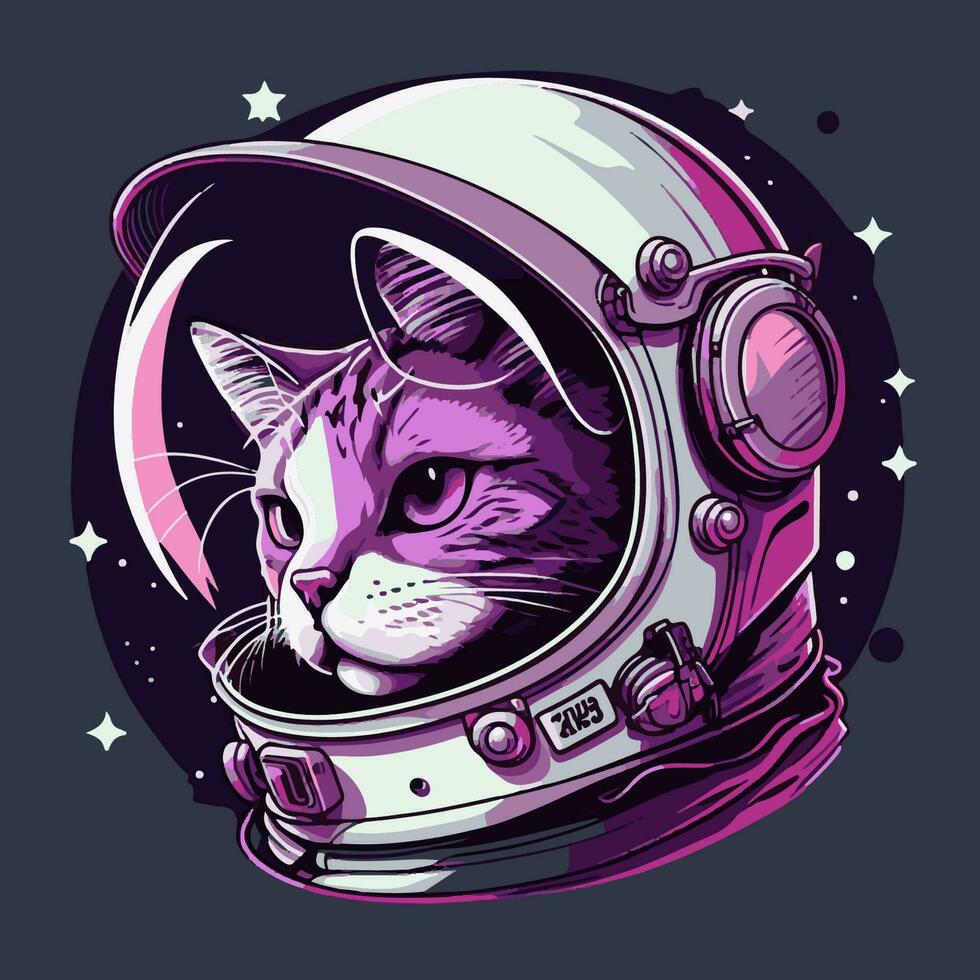 linda espacio gato vector ilustración