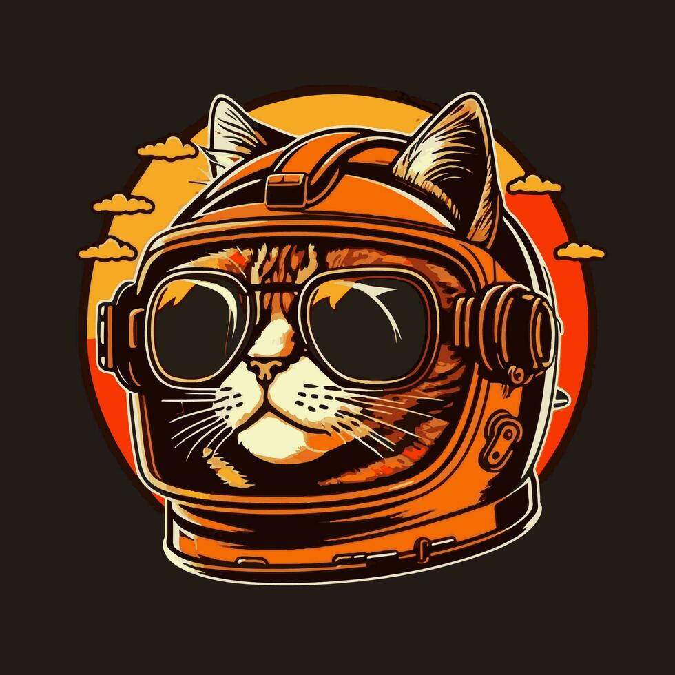 linda espacio gato vector ilustración