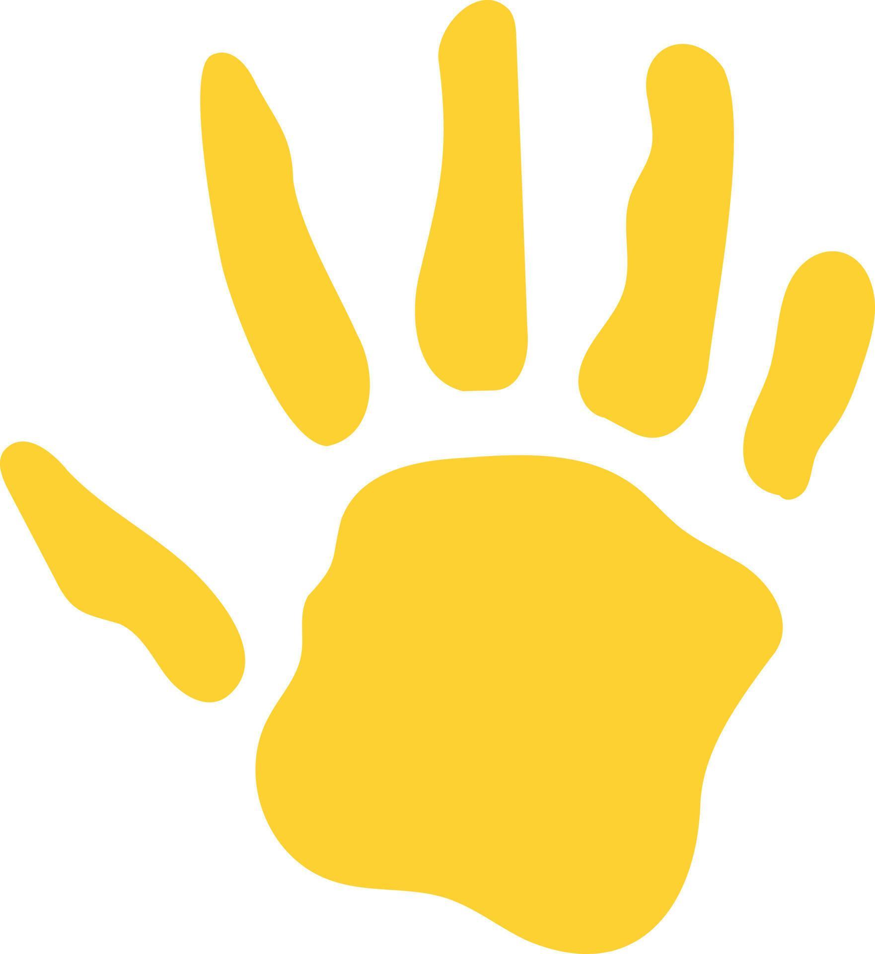 Yellow Handprint Illustration 22976341 Vector Art at Vecteezy