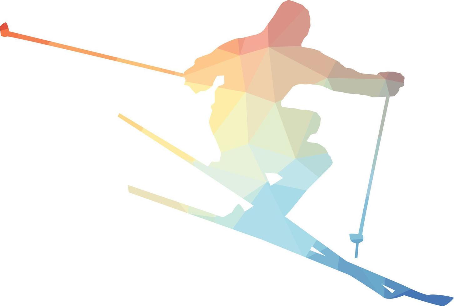 Colorful Image Of A Skier.eps vector