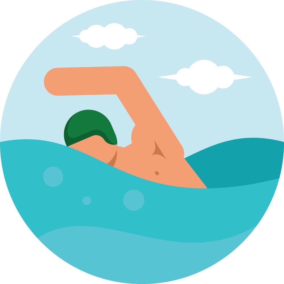 Symbol Of A Swimmer In The Water vector