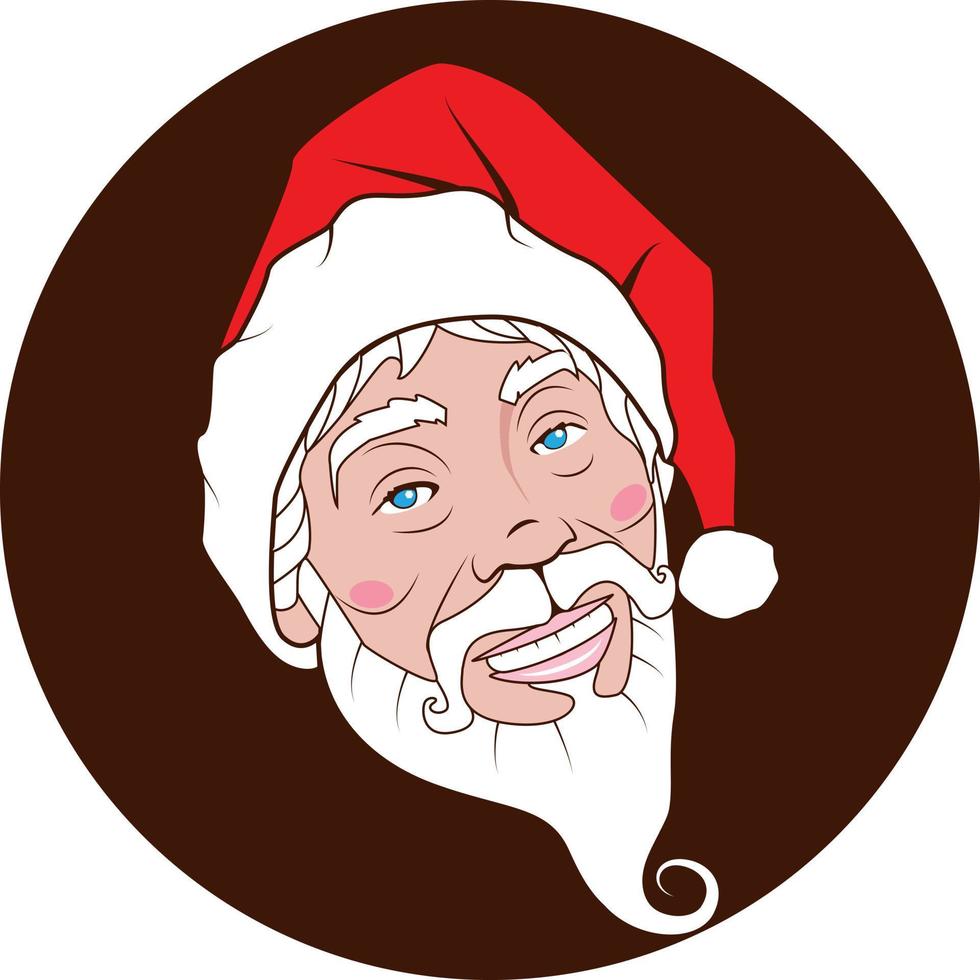 ilustración de Papa Noel claus con un sonrisa en su cara vector