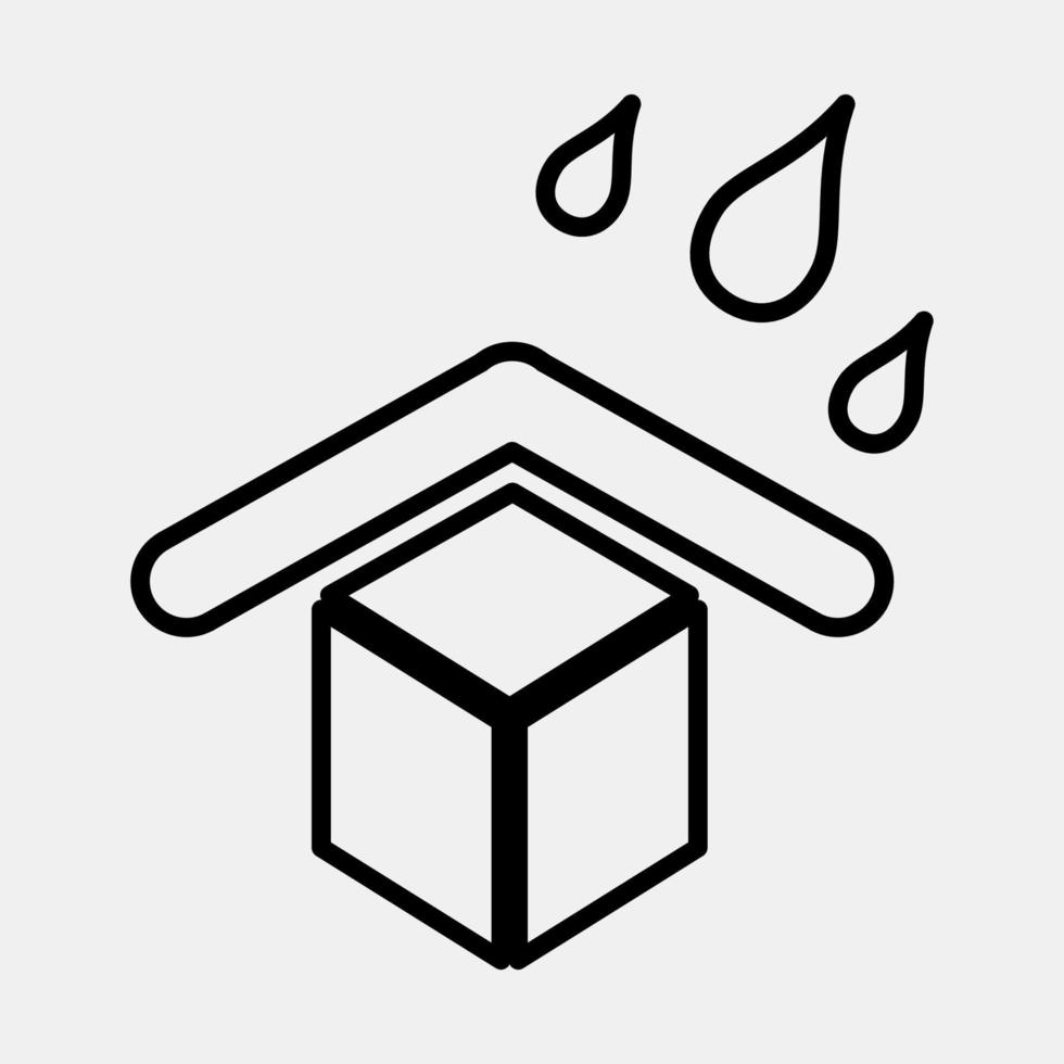 Icon protect from water. Packaging symbol elements. Icons in line style. Good for prints, posters, logo, product packaging, sign, expedition, etc. vector