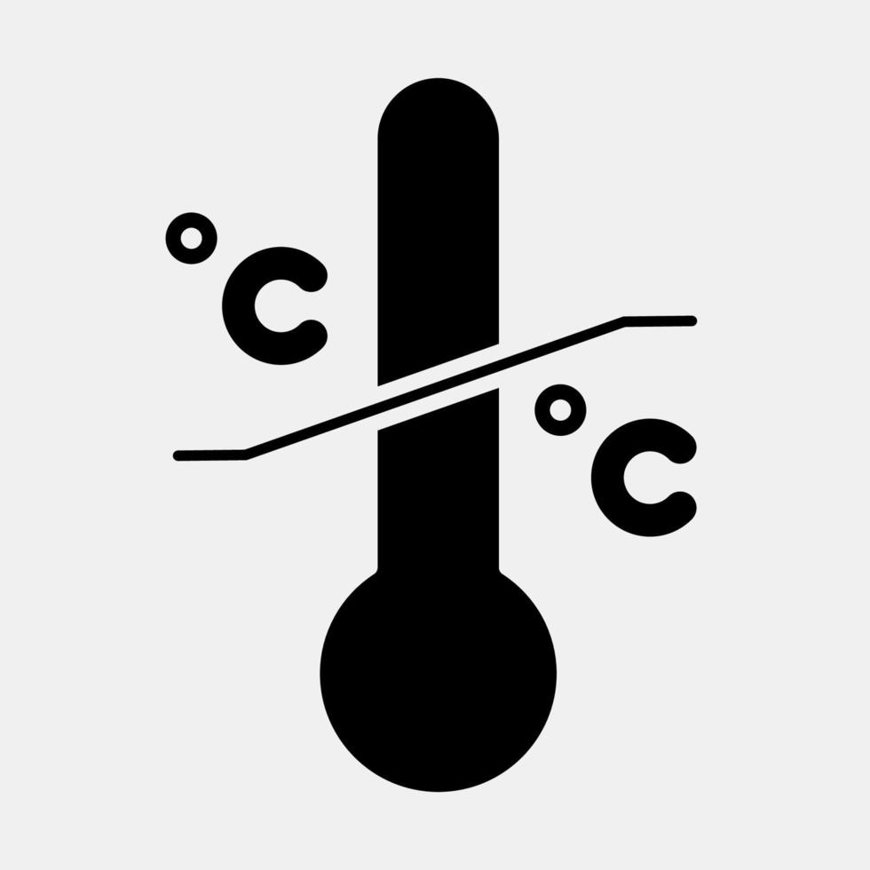 icono temperatura limitación. embalaje símbolo elementos. íconos en glifo estilo. bueno para huellas dactilares, carteles, logo, producto embalaje, firmar, expedición, etc. vector