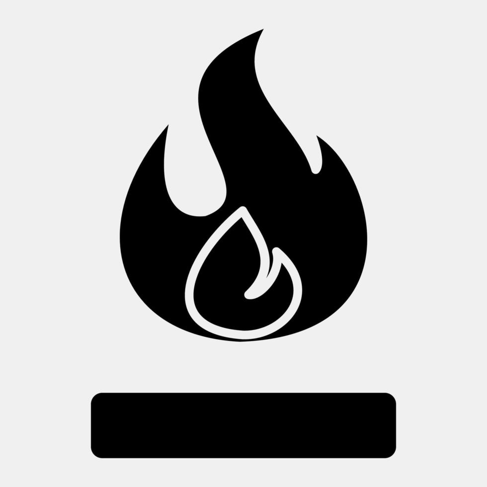 Icon flamable. Packaging symbol elements. Icons in glyph style. Good for prints, posters, logo, product packaging, sign, expedition, etc. vector