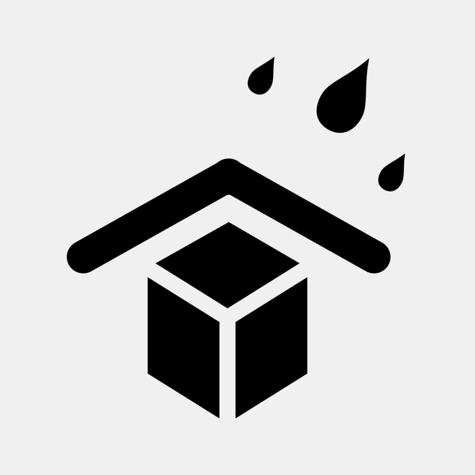 Icon protect from water. Packaging symbol elements. Icons in glyph style. Good for prints, posters, logo, product packaging, sign, expedition, etc. vector