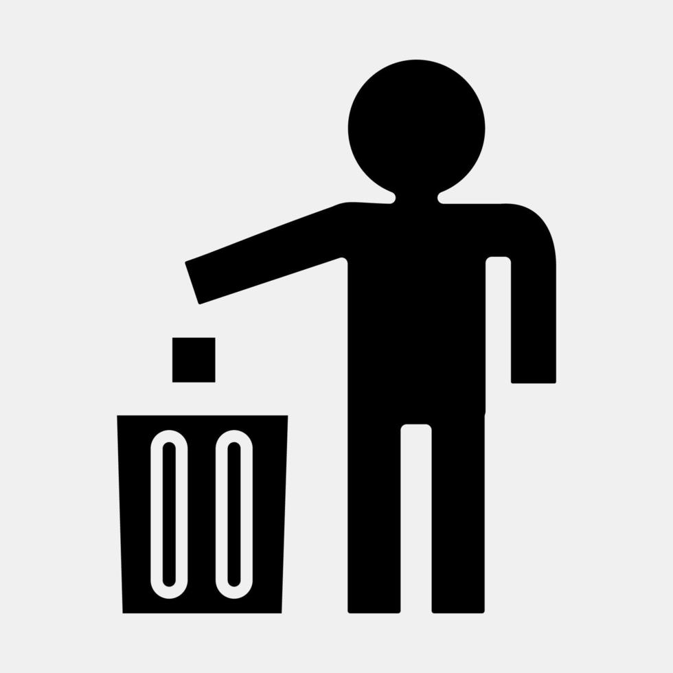 Icon do not litter. Packaging symbol elements. Icons in glyph style. Good for prints, posters, logo, product packaging, sign, expedition, etc. vector