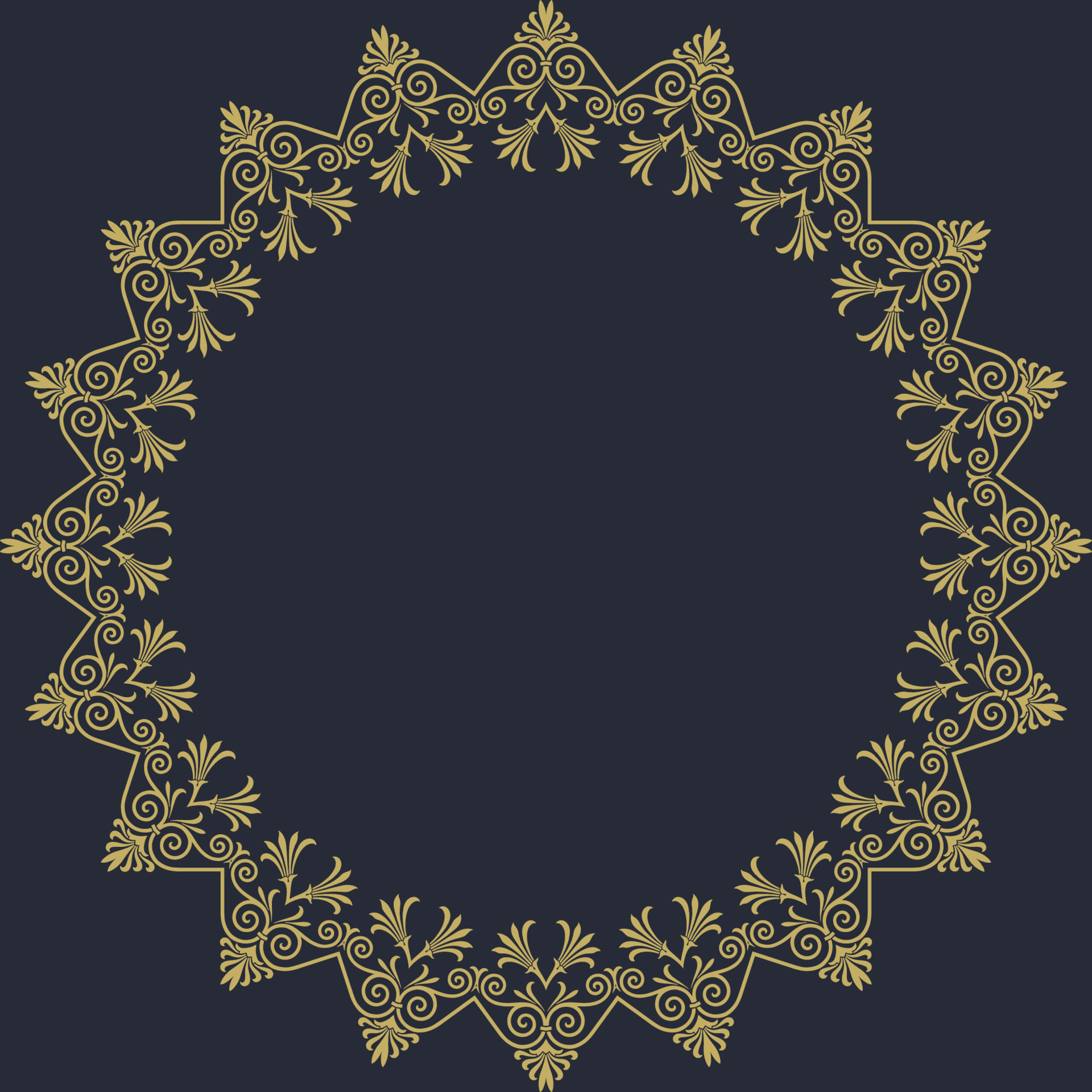 Gold frame with a floral pattern on a black background 22976479 Vector ...